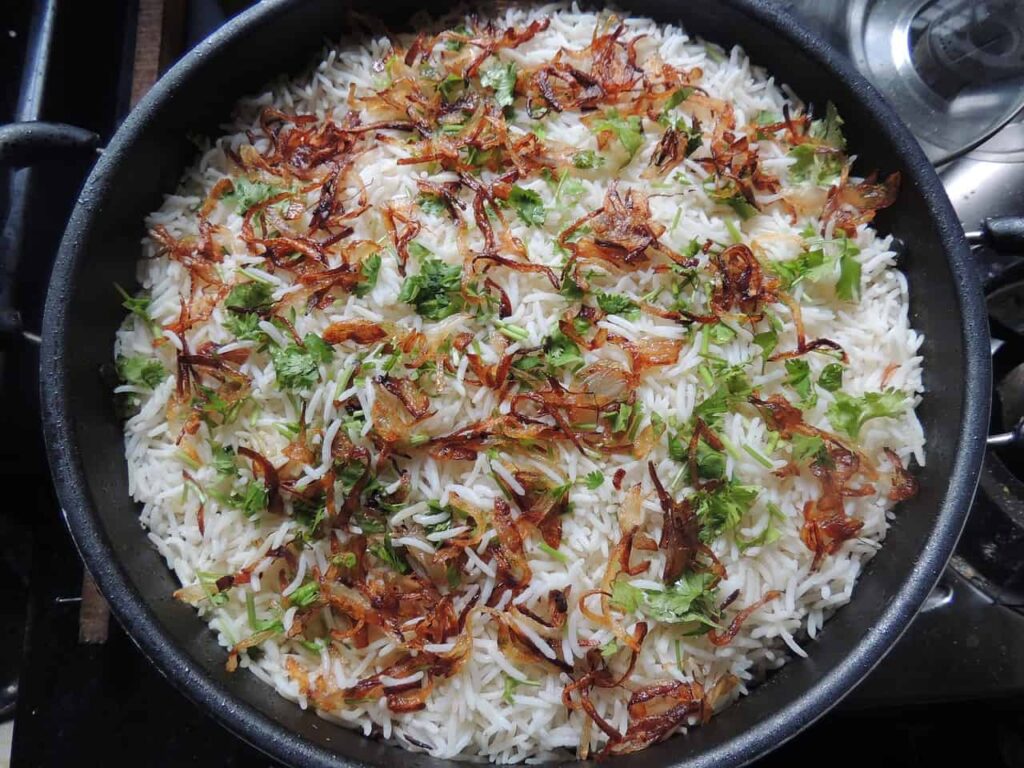 biryani, rice, food